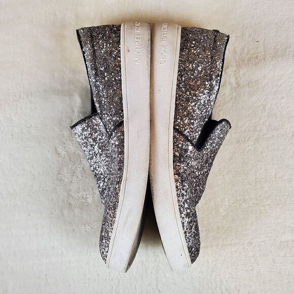 Michael Michael Kors Ivy Ombre Black Silver Glitter Slip On Tennis Shoes Size 5 - Picture 6 of 9
